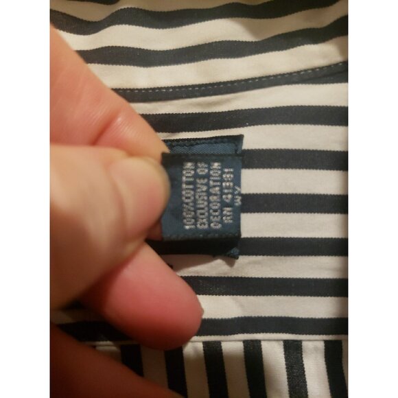 Ralph Lauren Shirt Sz 16 34/35 Stripe Custom Fit Long Sleeve Button Front Preppy - Picture 7 of 8